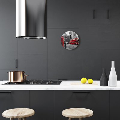 Relógio redondo Ônibus vermelho