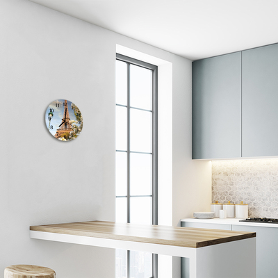 Relógio redondo A Torre Eiffel em Paris