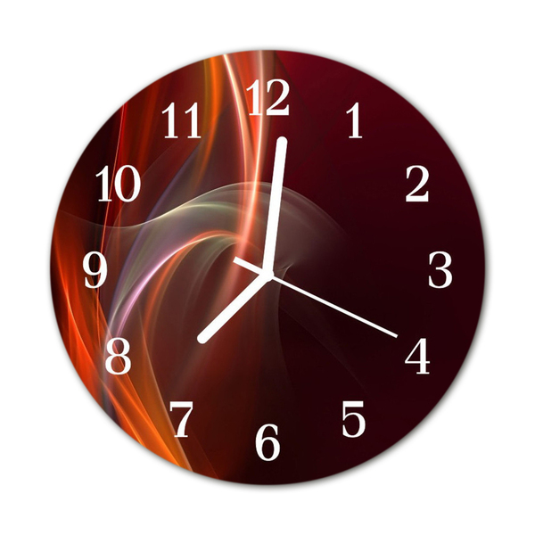 Relógio de vidro redondo Linhas abstratas
