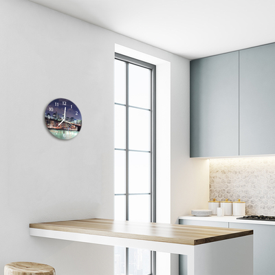 Relógio de vidro redondo Ponte da Cidade