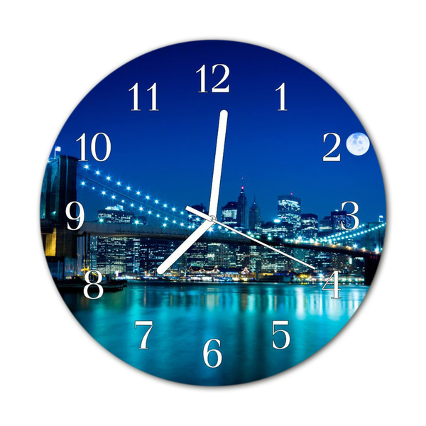 Relógio redondo Cidade à noite
