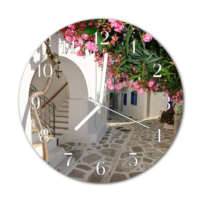 Relógio de vidro redondo Beco das flores