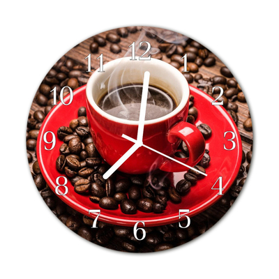 Relógio de vidro redondo Caneca de café