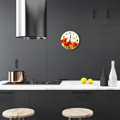Relógio de parede redondo Papoulas