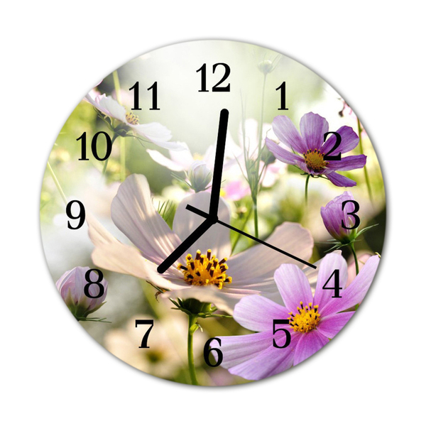 Relógio de parede redondo Flores cosmos
