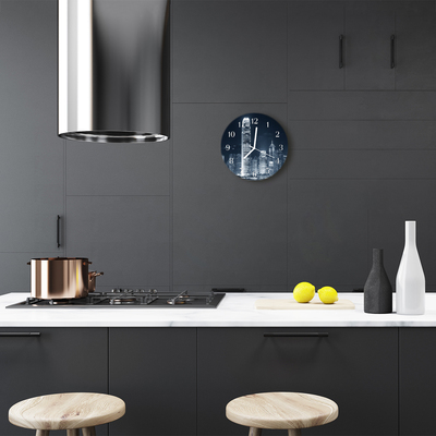 Relógio de vidro redondo Edifícios da cidade