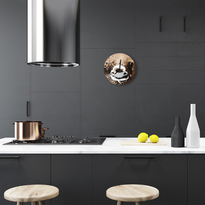 Relógio redondo Uma xícara de café