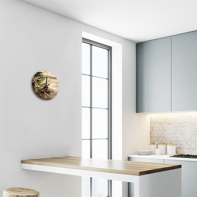 Relógio de vidro redondo Azeitonas