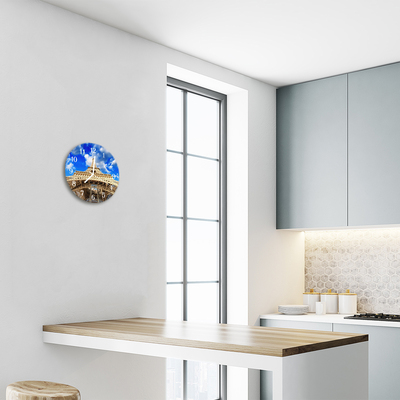 Relógio de vidro redondo Torre Eiffel