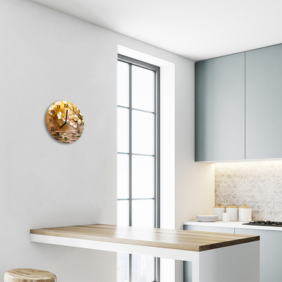 Relógio de parede redondo Flores