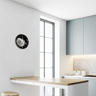 Relógio de vidro redondo Dente-de-leão