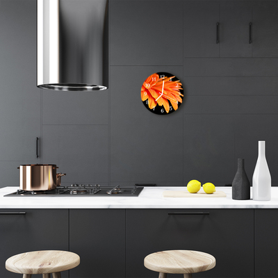 Relógio de vidro redondo Gérbera