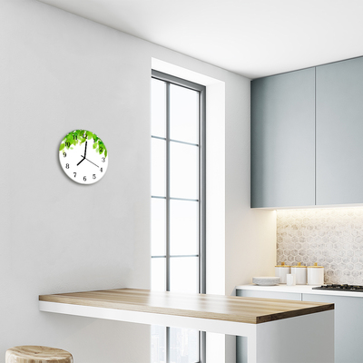 Relógio redondo Folhas