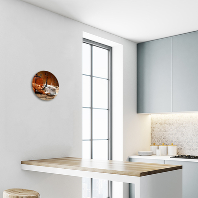 Relógio redondo Croissant de café