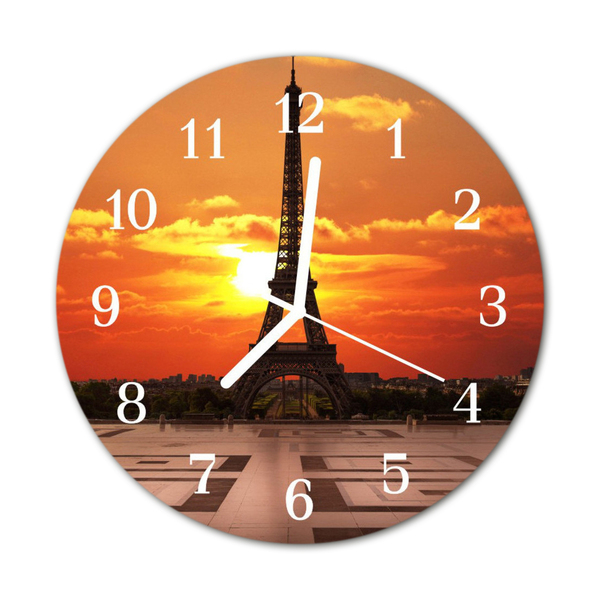 Relógio de vidro redondo Torre Eiffel