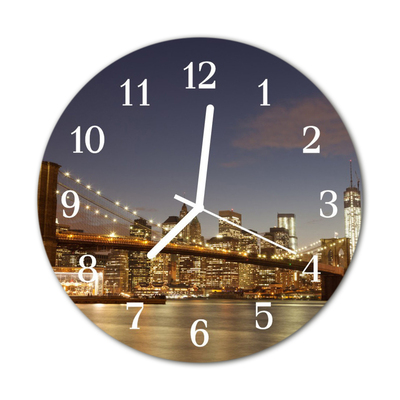 Relógio de vidro redondo Luz noturna