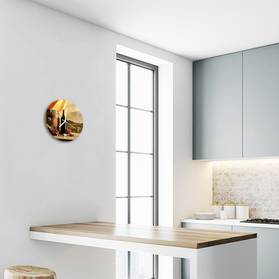 Relógio de vidro redondo Barril de vinho