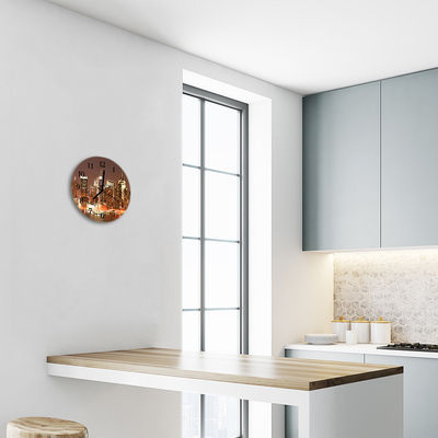 Relógio de parede redondo Edifícios da cidade