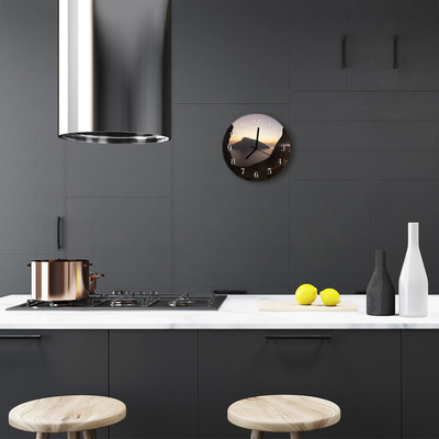 Relógio de vidro redondo Oceano de montanha