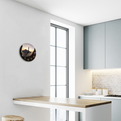 Relógio de vidro redondo Oceano de montanha