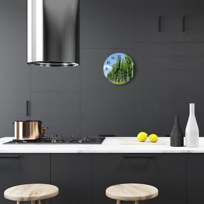 Relógio de parede redondo Floresta de bétulas