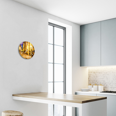 Relógio redondo A rua à noite