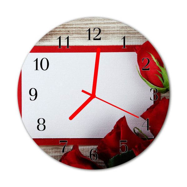 Relógio de vidro redondo Rosas