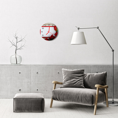 Relógio de vidro redondo Rosas