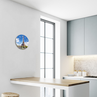 Relógio de vidro redondo Torre Eiffel