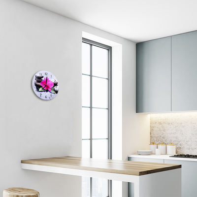 Relógio de parede redondo Orquídea