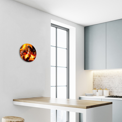 Relógio de vidro redondo Fogo