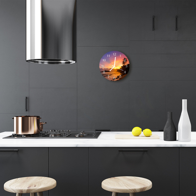 Relógio redondo Pôr do sol