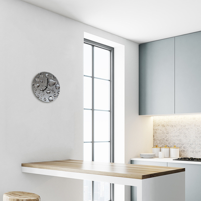 Relógio de vidro redondo Gotas