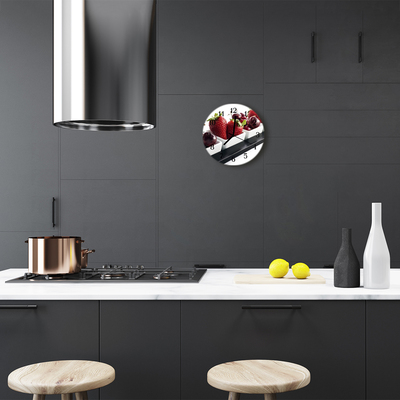 Relógio de parede redondo Morangos