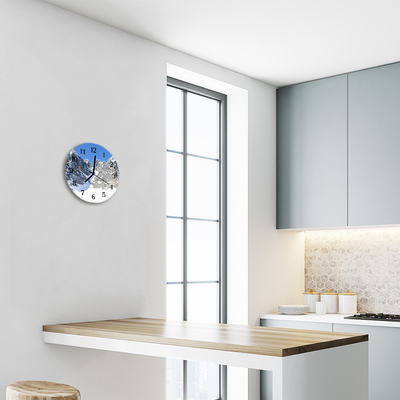 Relógio redondo Montanhas no inverno