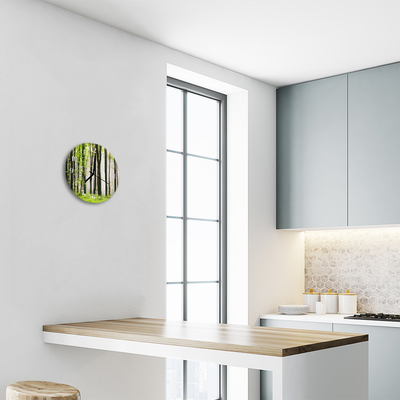 Relógio de vidro redondo Floresta