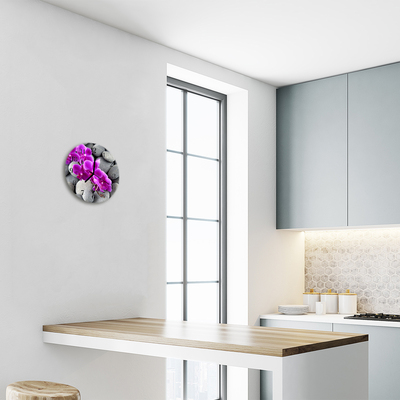 Relógio redondo Pedras de orquídea