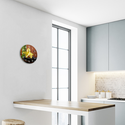 Relógio redondo Orquídea de bambu