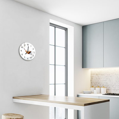 Relógio redondo Uma xícara de café