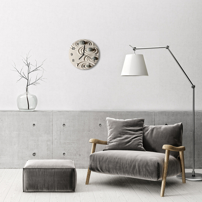 Relógio de parede redondo Pedras Areia