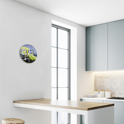 Relógio de vidro redondo Frutas cítricas