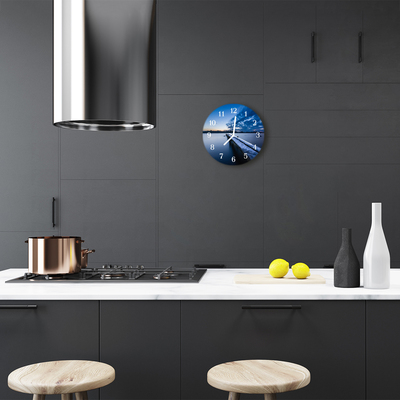 Relógio de vidro redondo Paisagem