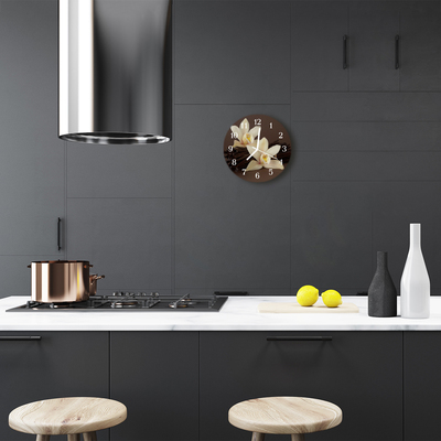 Relógio de vidro redondo Baunilha