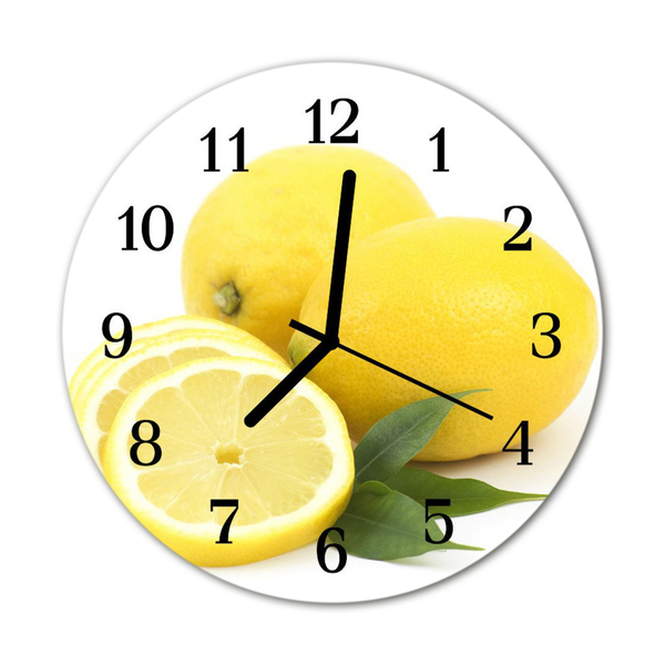 Relógio de vidro redondo Limões