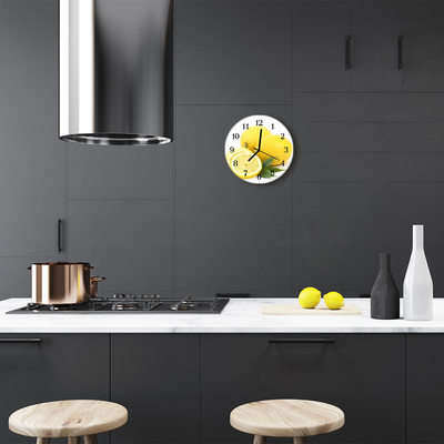 Relógio de vidro redondo Limões