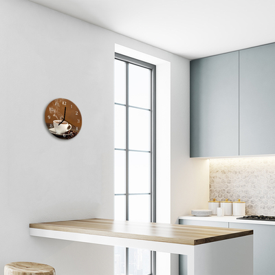 Relógio de vidro redondo Café