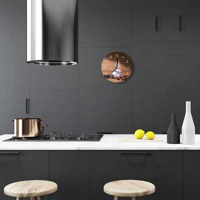 Relógio de vidro redondo Café