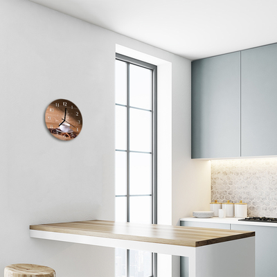 Relógio de vidro redondo Café