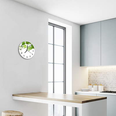 Relógio de parede redondo Folhas