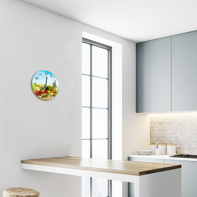 Relógio redondo Frutas e vegetais